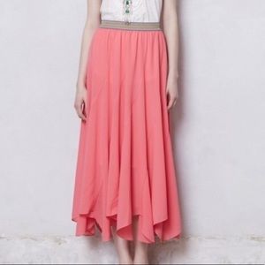 Anthropologie Boho Colima Skirt in Coral, M